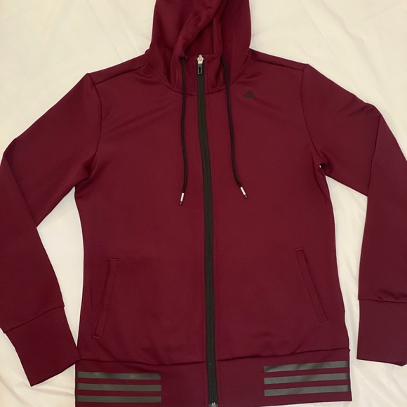ADIDAS Maroon Climate 2 piece— Zip up/ Leggings - Picture 2 of 7